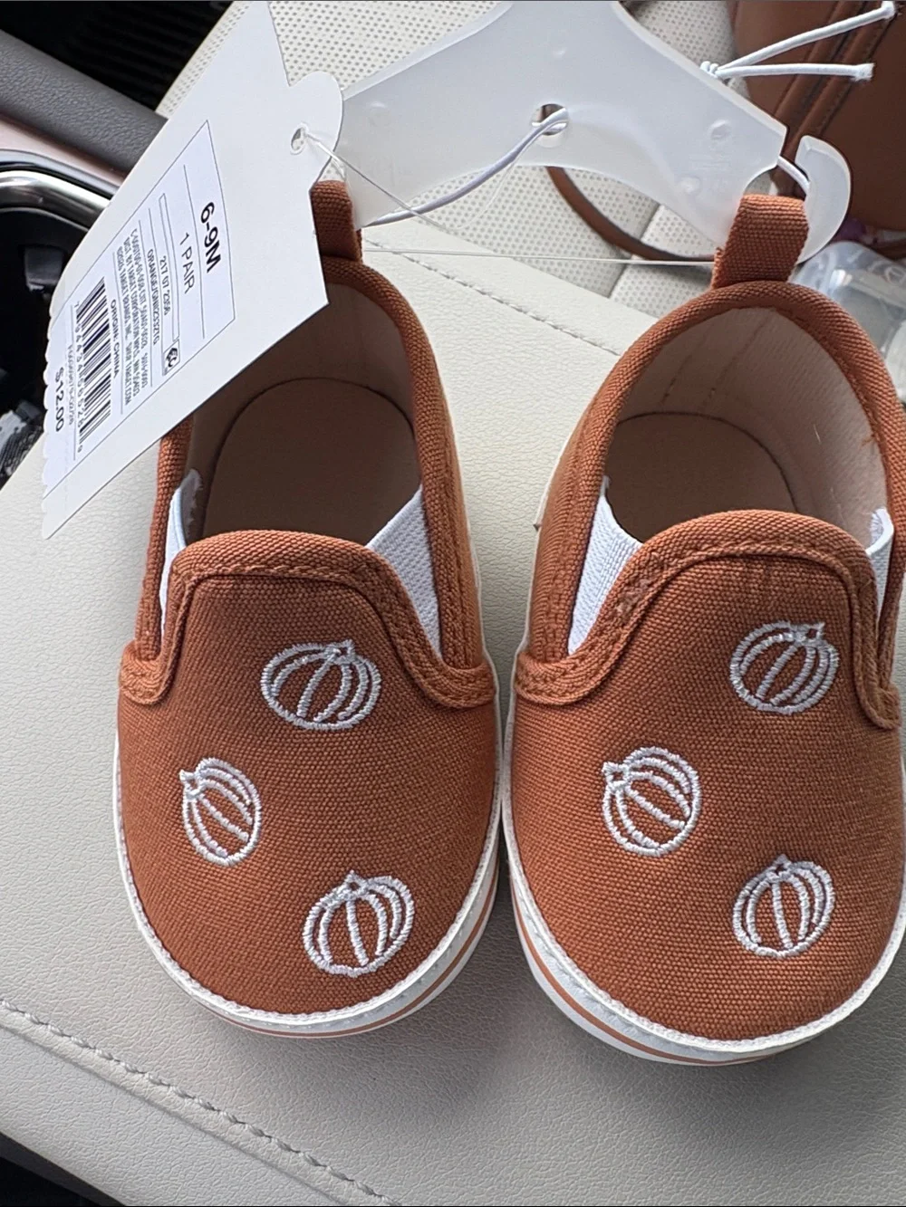 NWT Baby Pumpkin Slip-On Canvas Shoes - Rust Orange